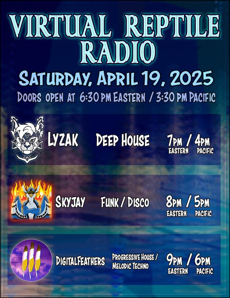 in more fun news, I'll be spinning more disco and custom mixes next weekend!

vrc.tl/event/11210#

Virtual Reptile Radio will be hosting again, so much fun to play with these folks.  Will be livestreamed on twitch so you don't have to put on a headset.  Hope you have fun!