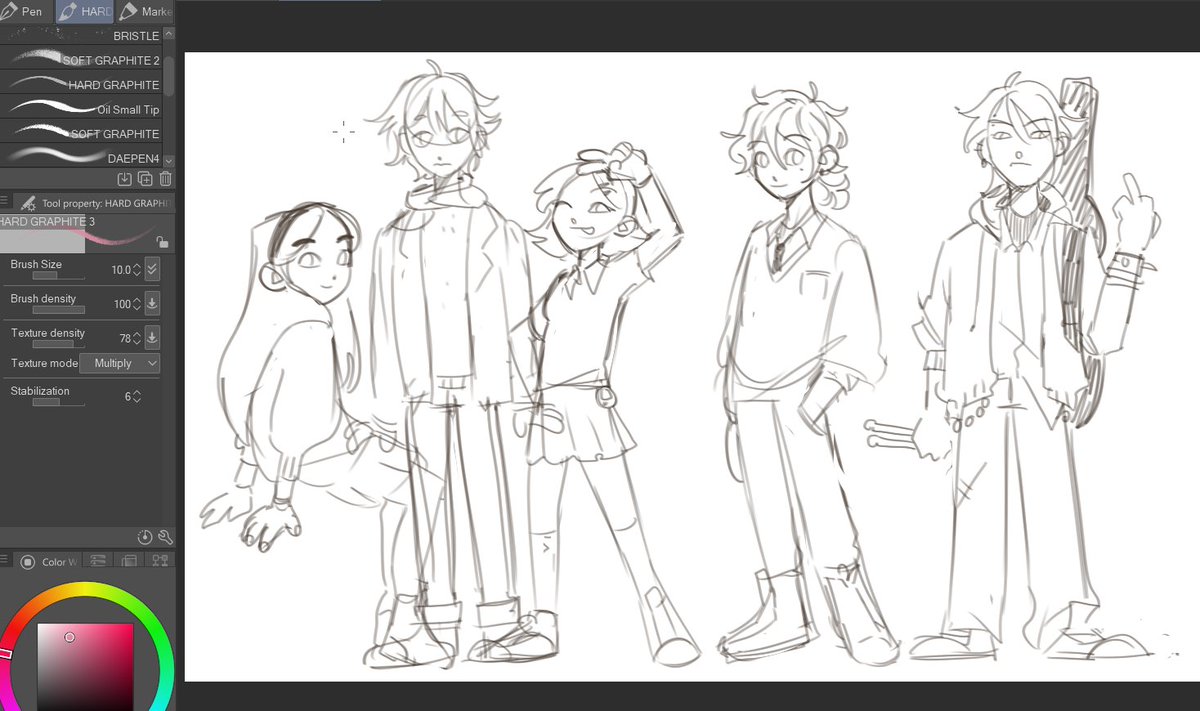 wip of my ocs from 3rd grade XDD they are so silly.....