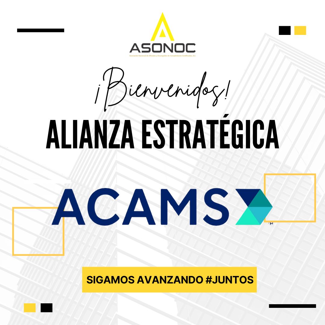 ASONOC1's tweet photo. ¡Nos emociona anunciar nuestra alianza estratégica con ACAMS en aras de fortalecer el sector PLD/FT y para llevarles las mejores prácticas en compliance!

Esta alianza traerá muchos beneficios para todos nuestros queridos agremiados a ASONOC.   

🟡 Bienvenidos a la familia!! https://t.co/dapSQG5JFJ