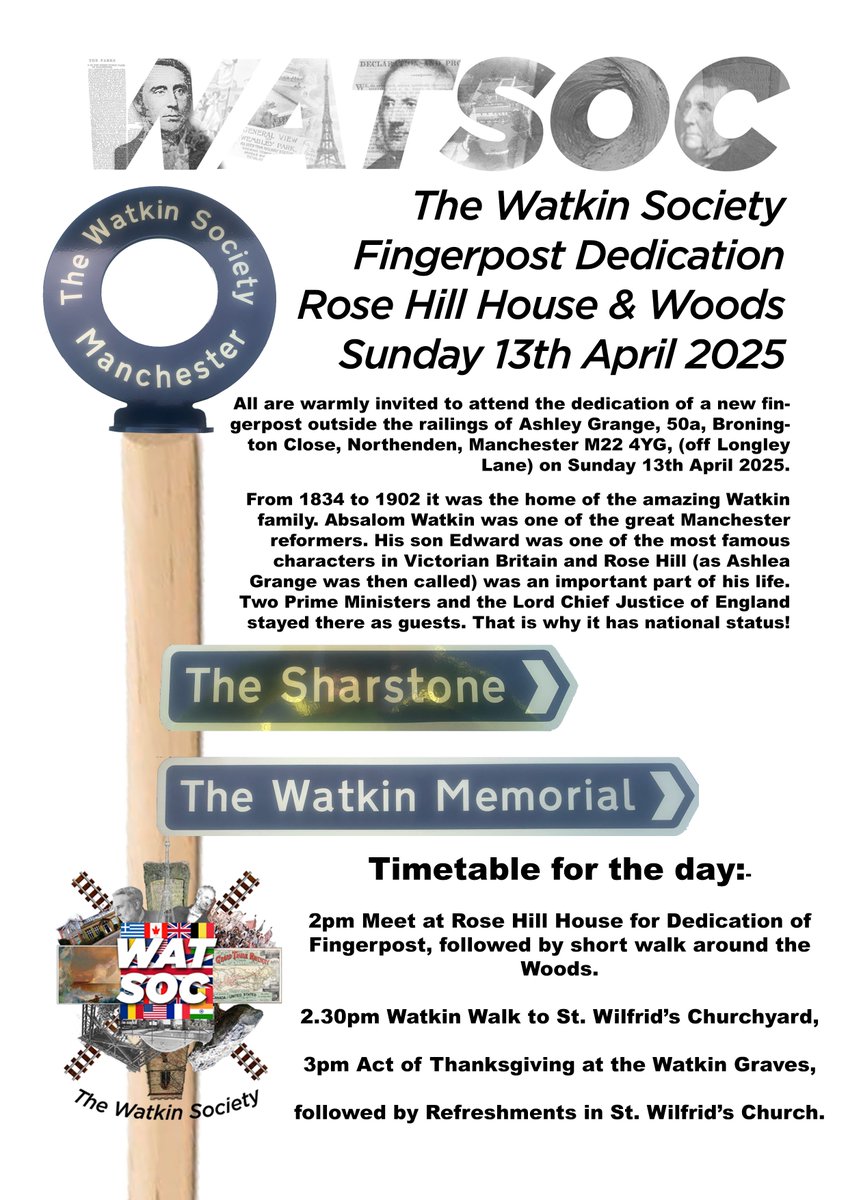 We have another fantastic #Watkin event this weekend with the unveiling of a new Fingerpost at Rose Hill Woods &amp; House. 

The fun starts at 2pm at the House with a walk around the woods and back to St. Wilfrid's for a service at the graves and refreshments. See you there!
