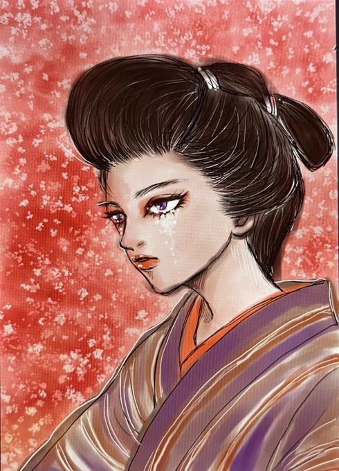 おさらばえ長い長い初恋をありがた山の鳶がらす#大河べらぼう #イラスト #illustration 