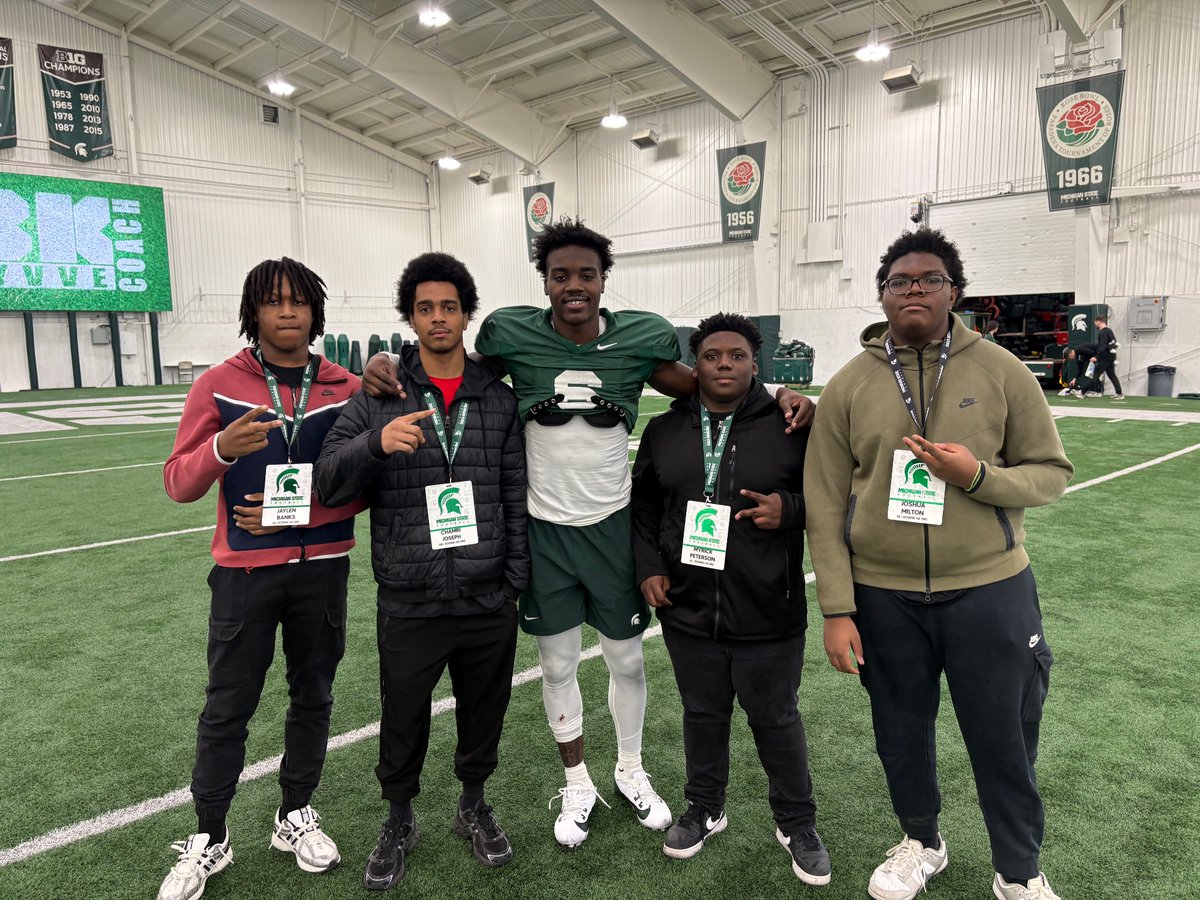 Ecorse Football (@ecorsefootball) on Twitter photo We had a great visit to <a href="/MSU_Football/">Michigan State Football</a> today for spring practice. <a href="/NickMarsh_11/">Nicholas “Megatron” Marsh</a> and <a href="/ArmorionS/">SKEEZE</a> had some real conversations with our players that will help them on and off the field!
#WINTHEDAY! We had a great visit to <a href="/MSU_Football/">Michigan State Football</a> today for spring practice. <a href="/NickMarsh_11/">Nicholas “Megatron” Marsh</a> and <a href="/ArmorionS/">SKEEZE</a> had some real conversations with our players that will help them on and off the field!
#WINTHEDAY!
