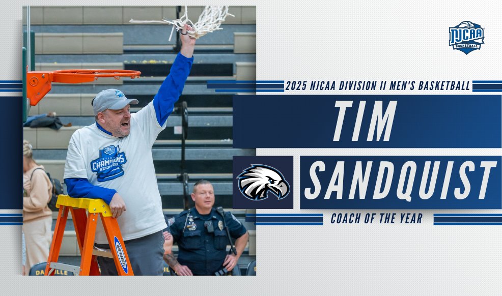 NJCAA Basketball (@njcaabasketball) on Twitter photo 🦅Soaring to new heights
Tim Sandquist of <a href="/KirkwoodEagles/">Kirkwood Eagles</a> is the #NJCAABasketball DII Men's Coach of the Year!
Full Release:
njcaa.org/sports/mbkb/20… 🦅Soaring to new heights
Tim Sandquist of <a href="/KirkwoodEagles/">Kirkwood Eagles</a> is the #NJCAABasketball DII Men's Coach of the Year!
Full Release:
njcaa.org/sports/mbkb/20…