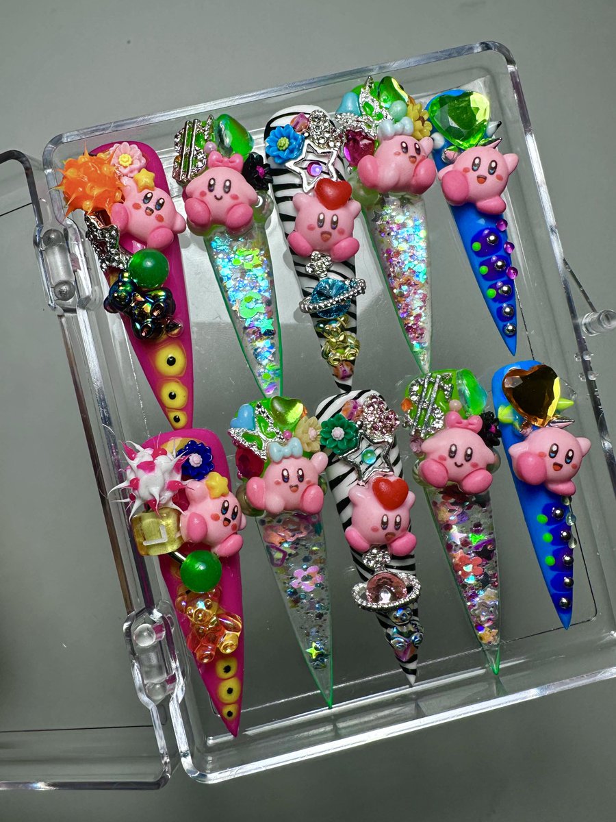 kirby glitter aquarium junk nails >>>