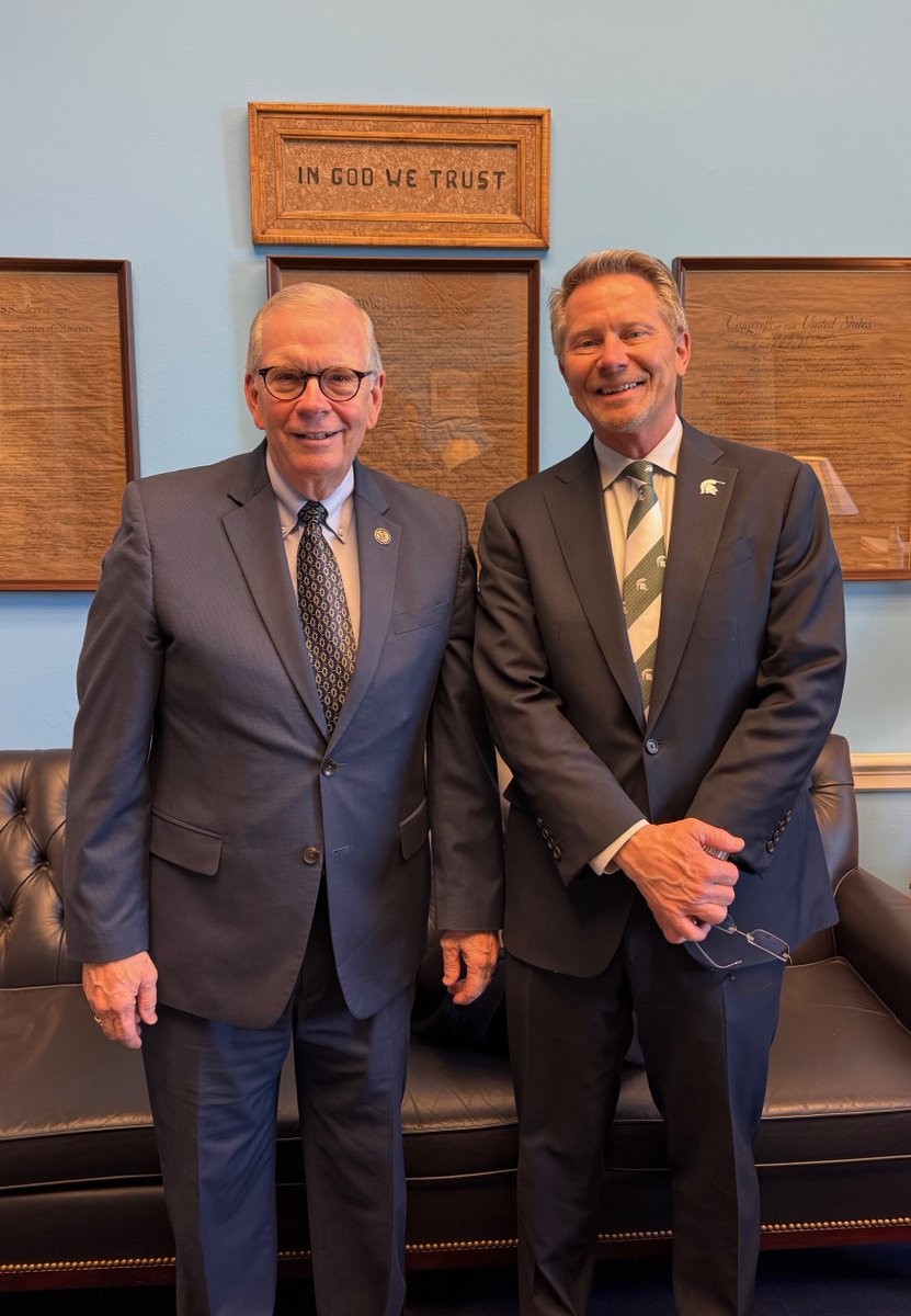 MSU Government Relations (@msugovrelations) on Twitter photo President <a href="/KevinGuskiewicz/">Kevin Guskiewicz</a> and <a href="/MSU_Athletics/">Michigan State Athletics</a> Director @halleral met with <a href="/RepTomBarrett/">Congressman Tom Barrett</a> (R-MI 7th District),and <a href="/RepWalberg/">Rep. Tim Walberg</a> (R-MIV5th District) along with members of their staff to highlight the critical importance of federal support for students and discuss athletic policy. President <a href="/KevinGuskiewicz/">Kevin Guskiewicz</a> and <a href="/MSU_Athletics/">Michigan State Athletics</a> Director @halleral met with <a href="/RepTomBarrett/">Congressman Tom Barrett</a> (R-MI 7th District),and <a href="/RepWalberg/">Rep. Tim Walberg</a> (R-MIV5th District) along with members of their staff to highlight the critical importance of federal support for students and discuss athletic policy.