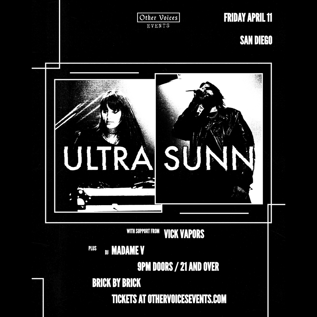 BrickbyBrickSD's tweet photo. TOMORROW // @ultra_sunn with @vickvapors #DJMadameV and #DjFn1—presented by #OtherVoices! https://t.co/FeYE2E9Euu #LiveAtBxB #UltraSunn https://t.co/8VylPczXce