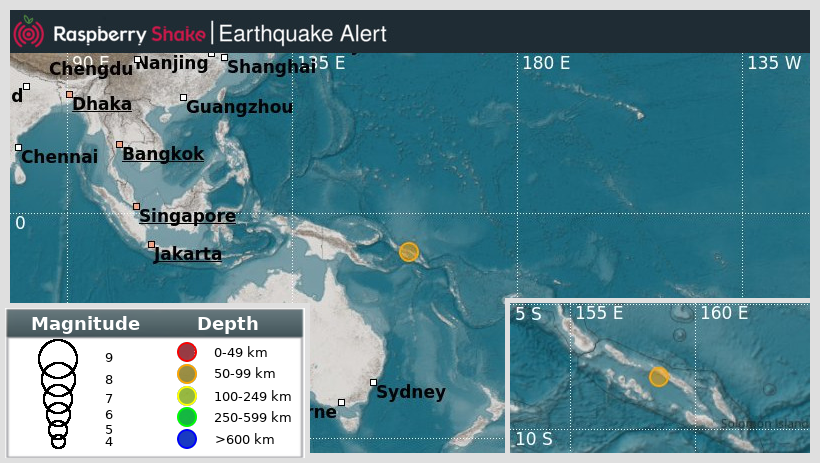 raspishakEQ's tweet photo. Preliminary M5.0 #Earthquake
ID: #rs2025hbbgjv
115km from #Buala, #SolomonIslands
2025-04-10 17:16 UTC
Source: #GFZ
@raspishake
Join the largest #CitizenScience EQ community ➡ https://t.co/Y5O0dgJqJF
EVENT ➡ https://t.co/0Etg0pVk1H https://t.co/8HU8KpbbbW