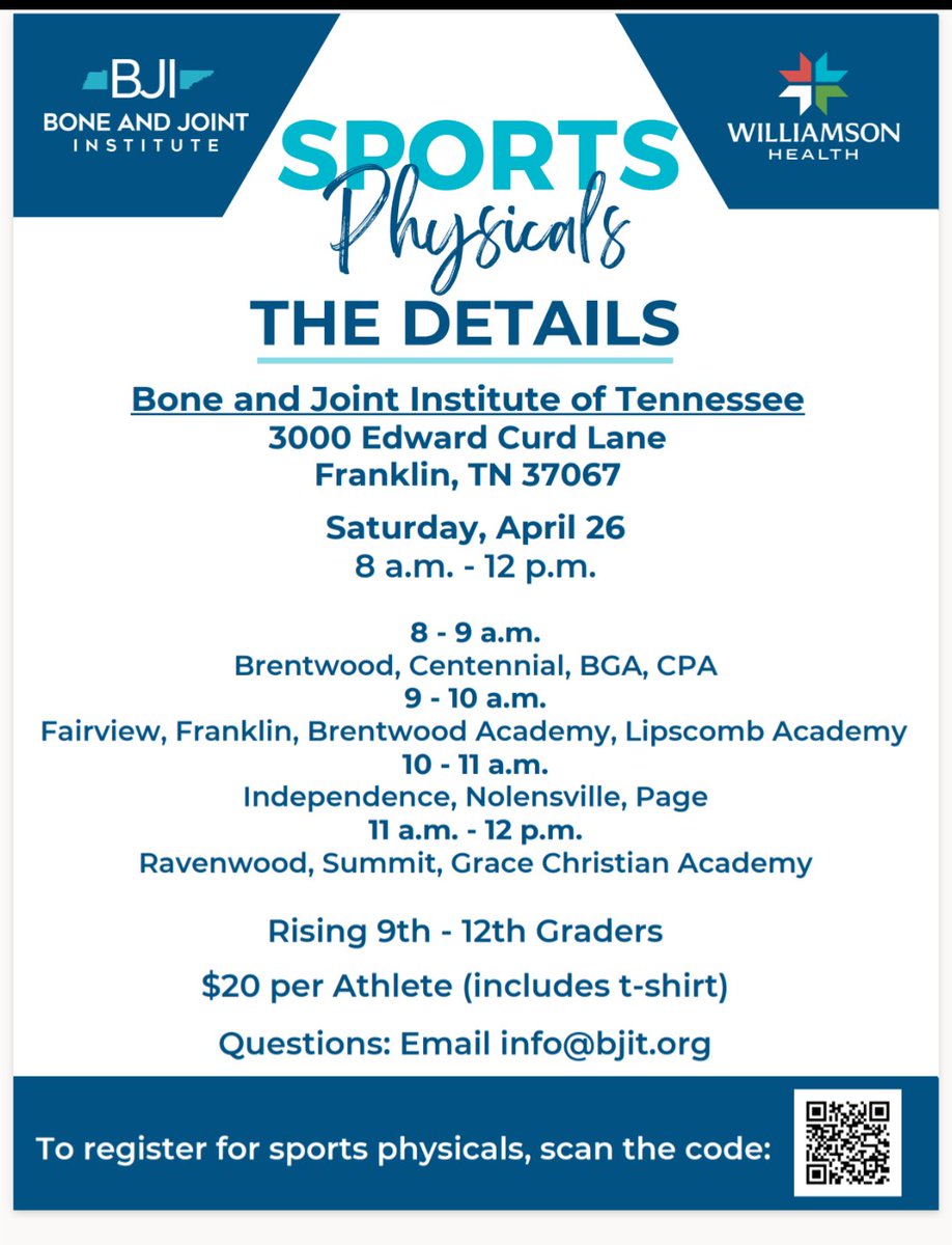 wcsCHSAthletics's tweet image. Mark your calendars for Saturday, April 26th to get your Sports Physicals at @wcsCHS and other locations @wcsCOAthletics