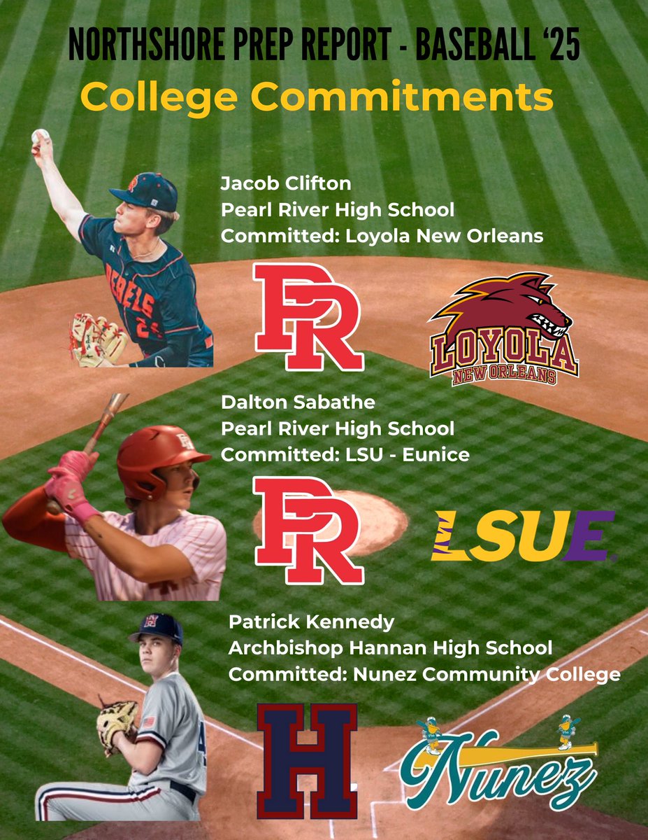 BASEBALL ⚾️⚾️⚾️

COLLEGE COMMITMENTS

As we continue to highlight the Northshore, this was fun! Not only does it show how much talent is in the area, but there will many more names to add to this soon! There are a lot of uncommited talented players!

If you have any updates, let