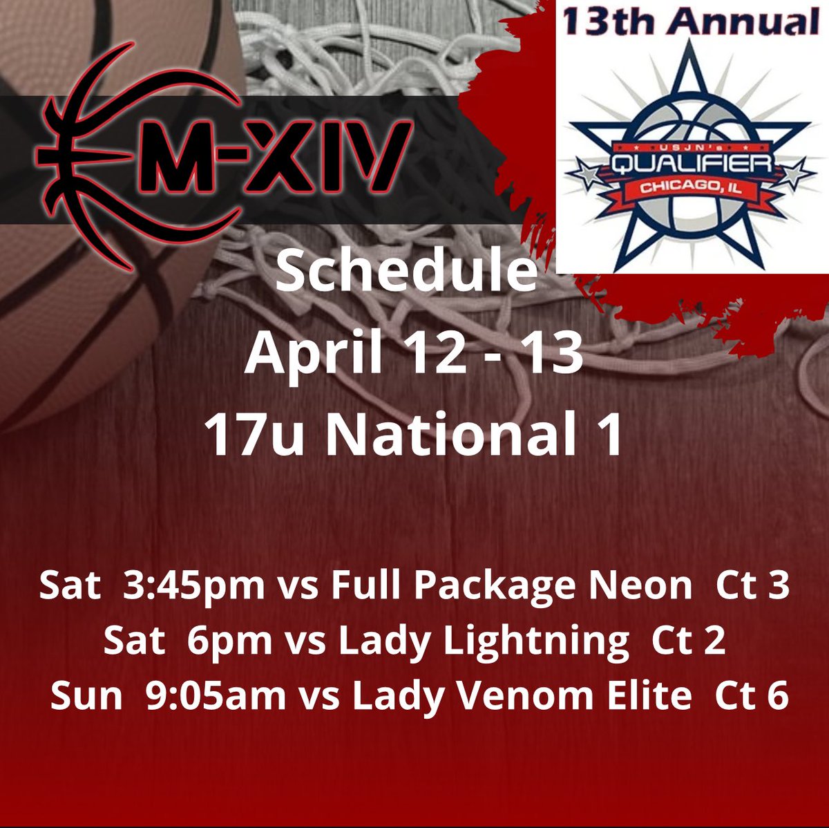 Team M-XIV Girls (@m14hoops_girls) on Twitter photo ✔️USJN Qualifier
🗓 April 12 - 13
📍Pleasant Prairie, WI
📸 USJN
👀 #Repthe14
<a href="/JrAllStarBB/">Jr. All-Star Girls Basketball</a>
<a href="/MMBR_CoachGBell/">Major Movez Basketball Review #MMBR</a>
<a href="/MHS_Girls_/">Midwest Hoops Spotlight</a> ✔️USJN Qualifier
🗓 April 12 - 13
📍Pleasant Prairie, WI
📸 USJN
👀 #Repthe14
<a href="/JrAllStarBB/">Jr. All-Star Girls Basketball</a>
<a href="/MMBR_CoachGBell/">Major Movez Basketball Review #MMBR</a>
<a href="/MHS_Girls_/">Midwest Hoops Spotlight</a>