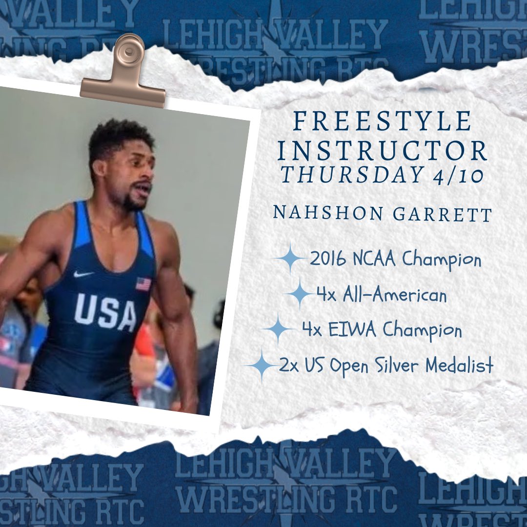 HWC Freestyle session tonight with <a href="/nahshongarrett/">Nahshon Garrett</a> !!!

<a href="/LVACW/">Lehigh Valley Wrestling RTC</a>