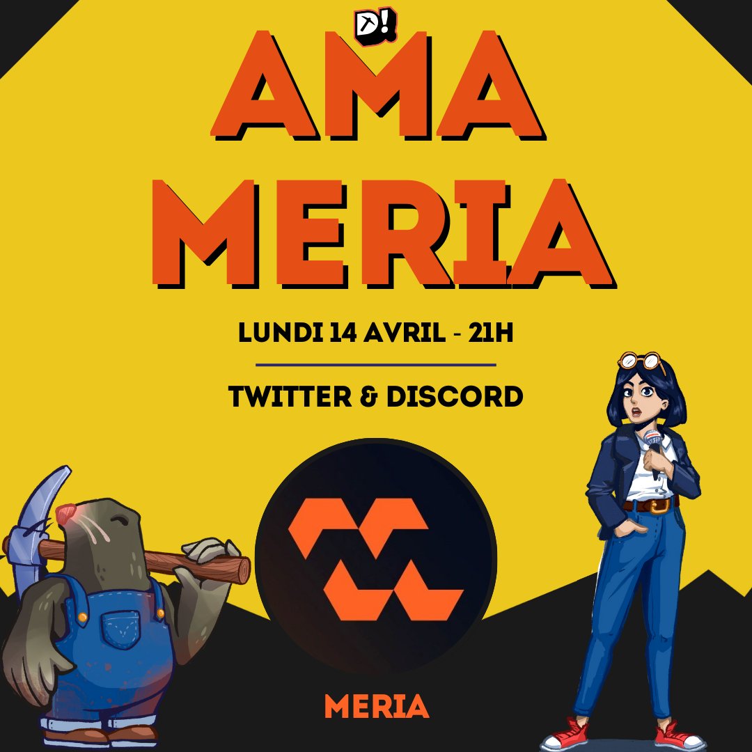 Nous sommes très fiers de vous donner rendez-vous lundi 14 avril à 21h pour une AMA exclusive de <a href="/Meria_Finance/">Meria</a> en compagnie de <a href="/LouisLaszlo/">Louis-Frédéric LASZLO</a>🎙️

Apprenez en plus sur leurs solutions, les différents écosystèmes qu'ils supportent et les prochaines grandes étapes !