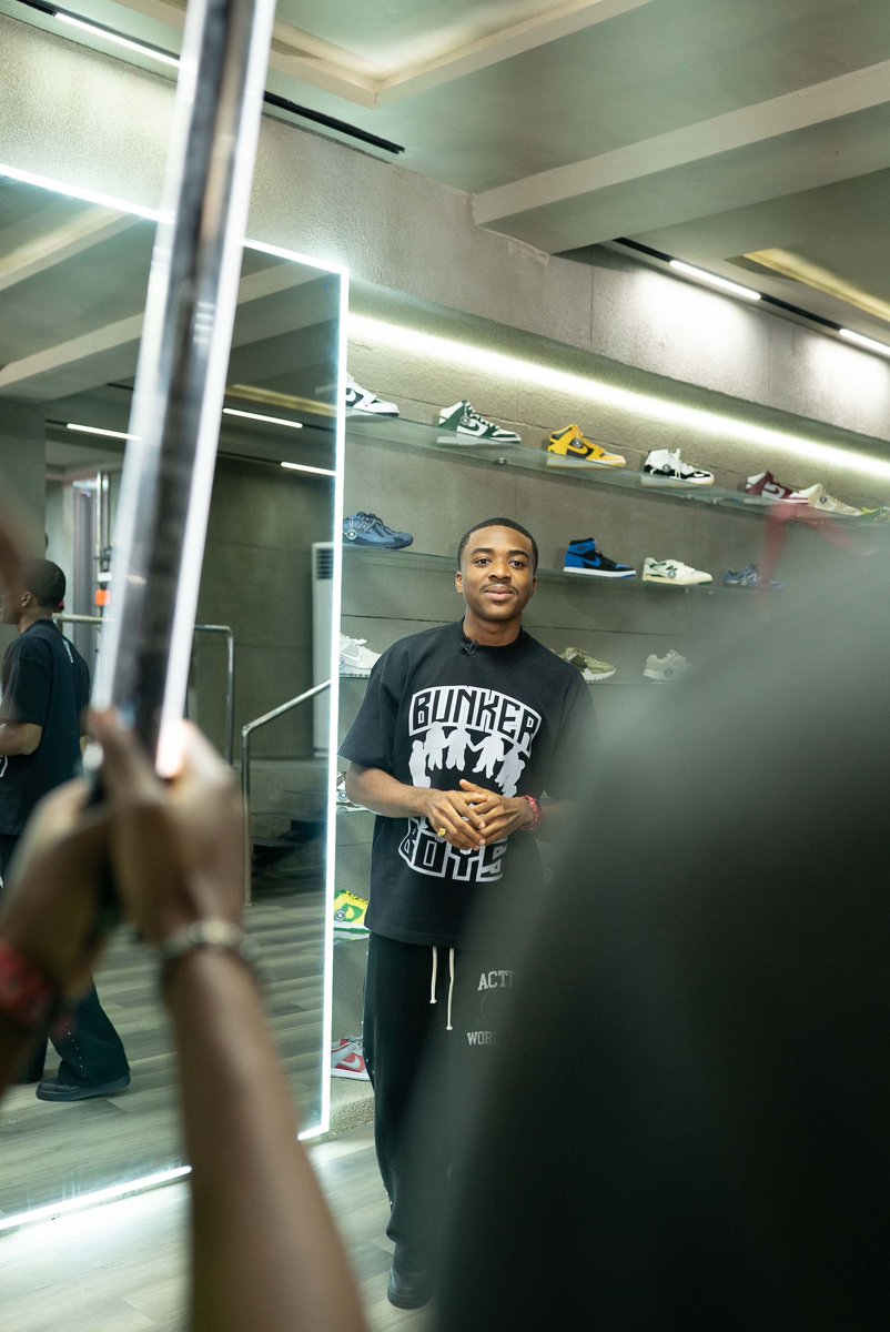 kijieakan's tweet photo. Stills from the set of “Get Bunked”, Abuja’s first sneaker shopping show at the first Streetwear store in Abuja, The bunker. Pilot episode out soon. YouTube link in Bio. https://t.co/gukEr5jAFi