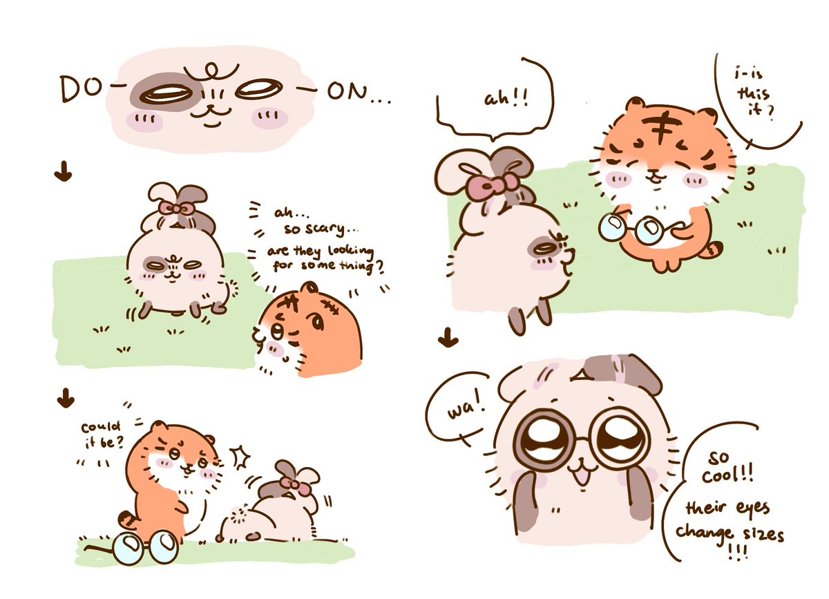 Here's a comic of my chiikawa oc with <a href="/pochitherock/">yorozuya pocchuan `⎚⩊⎚´ -✧</a>'s "Pocchuan"