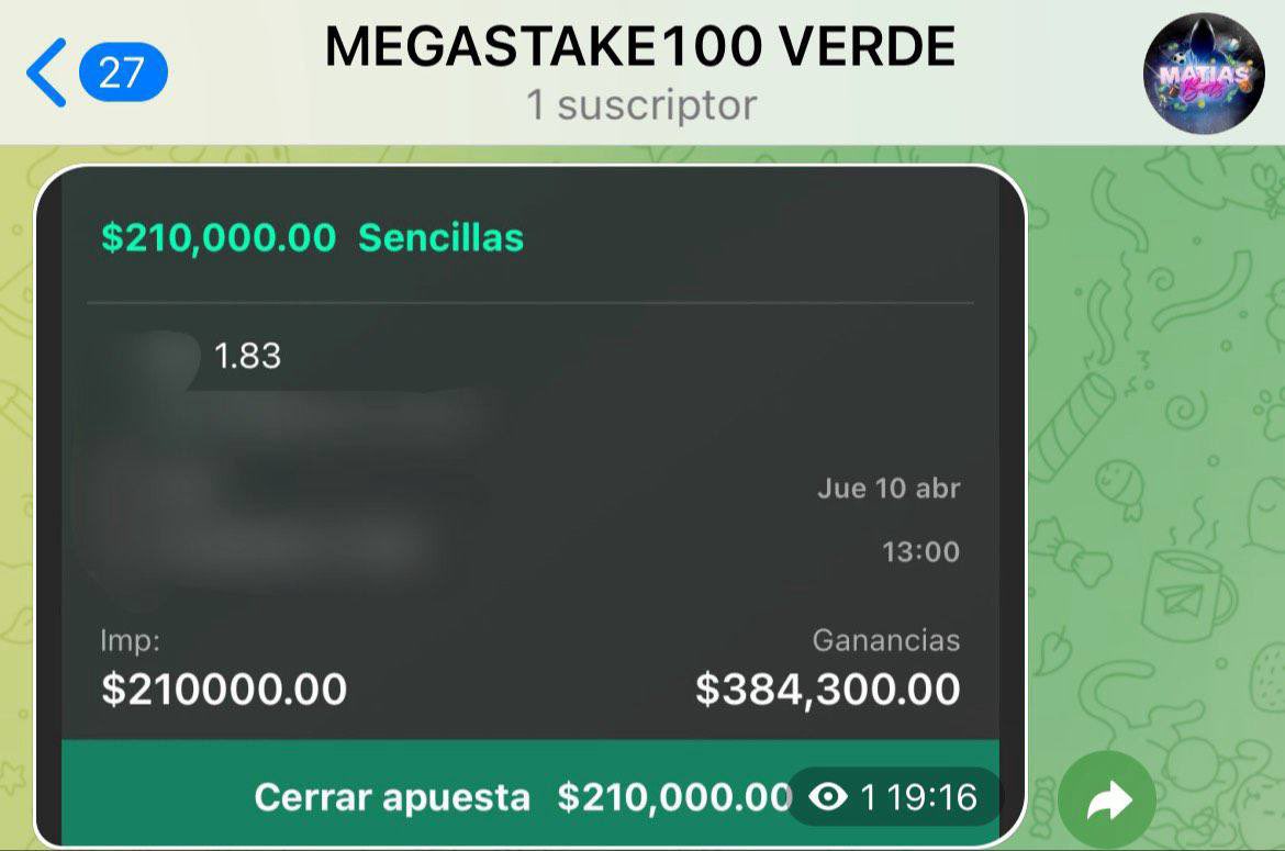 Picks_Del_Rey's tweet photo. NUEVO MEGA STAKE 100 DE MATIAS BETS🔥🍀, SIGAMOS CON LA BUENA RACHA✅🙏

DEJA TU ❤️🗯️🔄 y ÚNETE A NUESTROS CANALES DE TELEGRAM👇🏻🔥
https://t.co/QdxDlR3hOi
https://t.co/aeEQZPaeiD

TENEMOS LOS MEJORES STAKES DEL MERCADO🎁🔥 https://t.co/VsuNPVDJi8