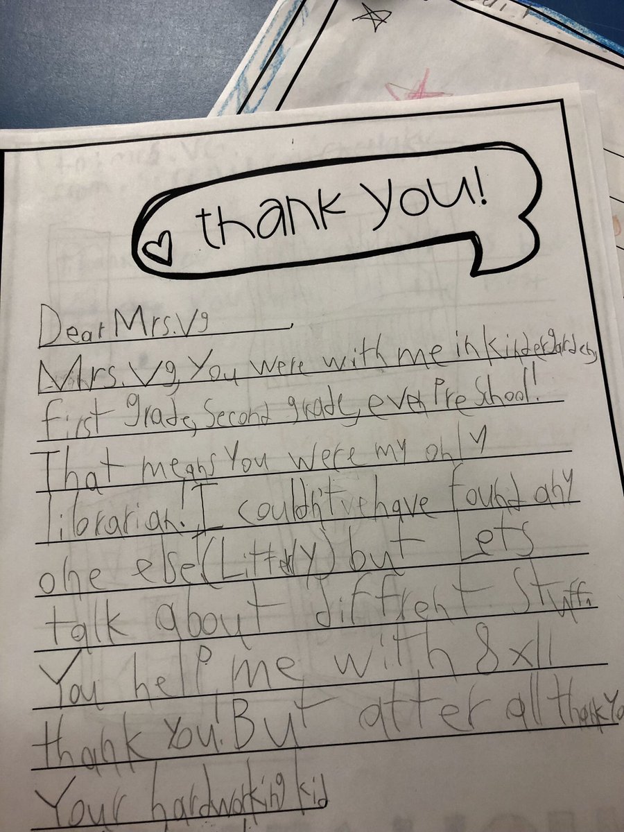 Yes, my “heart” almost “exploded” after finding these sweet notes from <a href="/MsJazlynBarnes/">Jazlyn Barnes</a>’s students in my mailbox yesterday. What a way to celebrate National Library Week 🥰 #SPSlib