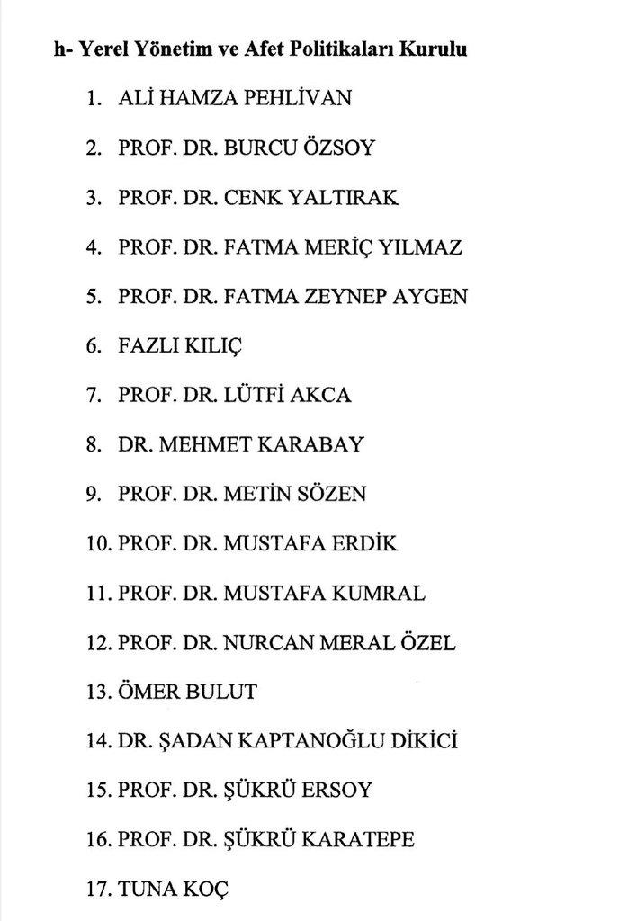 Cumhurbaşkanlığı Yerel Yönetim ve Afet Politikaları Kurulu'na atanmam vesilesiyle, Sayın Cumhurbaşkanımıza teşekkürlerimi arz ediyorum.

Politika Kurulu'nun ülkemiz ve  milletimiz için hayırlı çalışmalar yapmasını diliyorum. 
<a href="/RTErdogan/">Recep Tayyip Erdoğan</a>