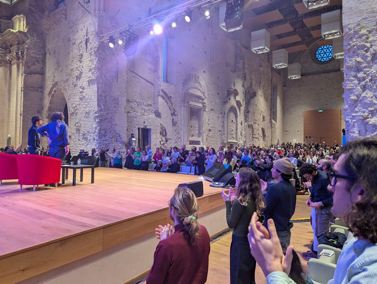 BaghdadBrian's tweet photo. Standing ovation for Yuval Abraham at #IJF25 after screening No Other Land. https://t.co/dDbDRHKvo5