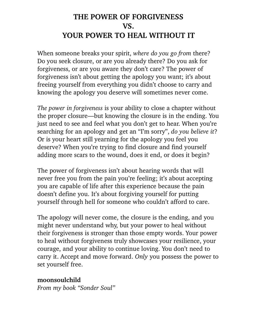 The power of forgiveness VS. Your power to heal without it