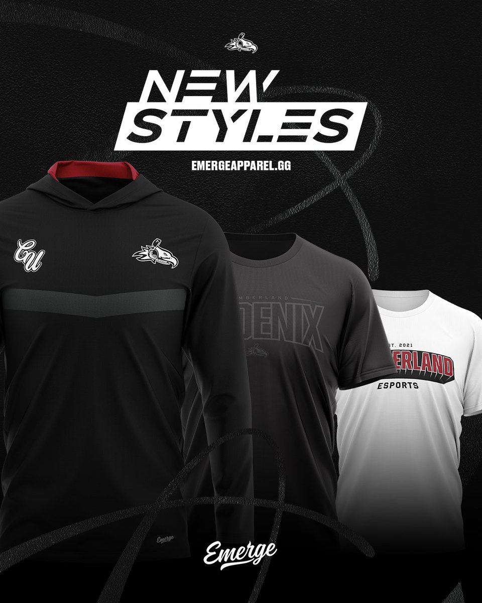 We're happy to announce some new threads in partnership with <a href="/Emerge_GG/">Emerge</a> 

Pick them up to help out players and staff as we make our final push of the semester!

🔗: emergeapparel.gg/collections/cu…