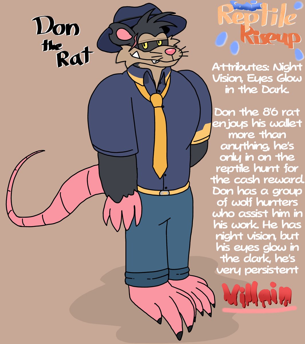 NecktieGator's tweet photo. Rat sonic oc concept art and first villain for my sonic universe
#furry #rodent #furryart 
#SonicReptileRiseupUniverse #SRR https://t.co/CPxzN4HClC