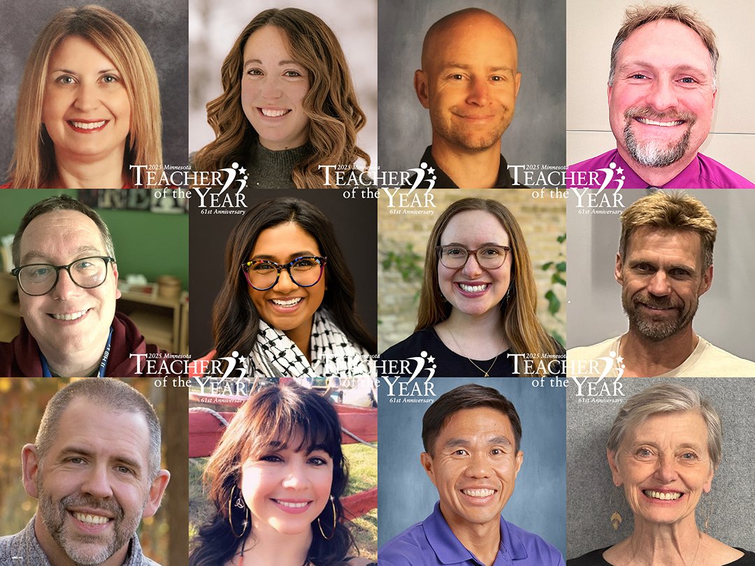 EducationMN's tweet photo. JUST IN: 12 named finalists for 2025 Minnesota Teacher of the Year https://t.co/nbTB5JKIMy #mntoy https://t.co/IbtR7wnTY9