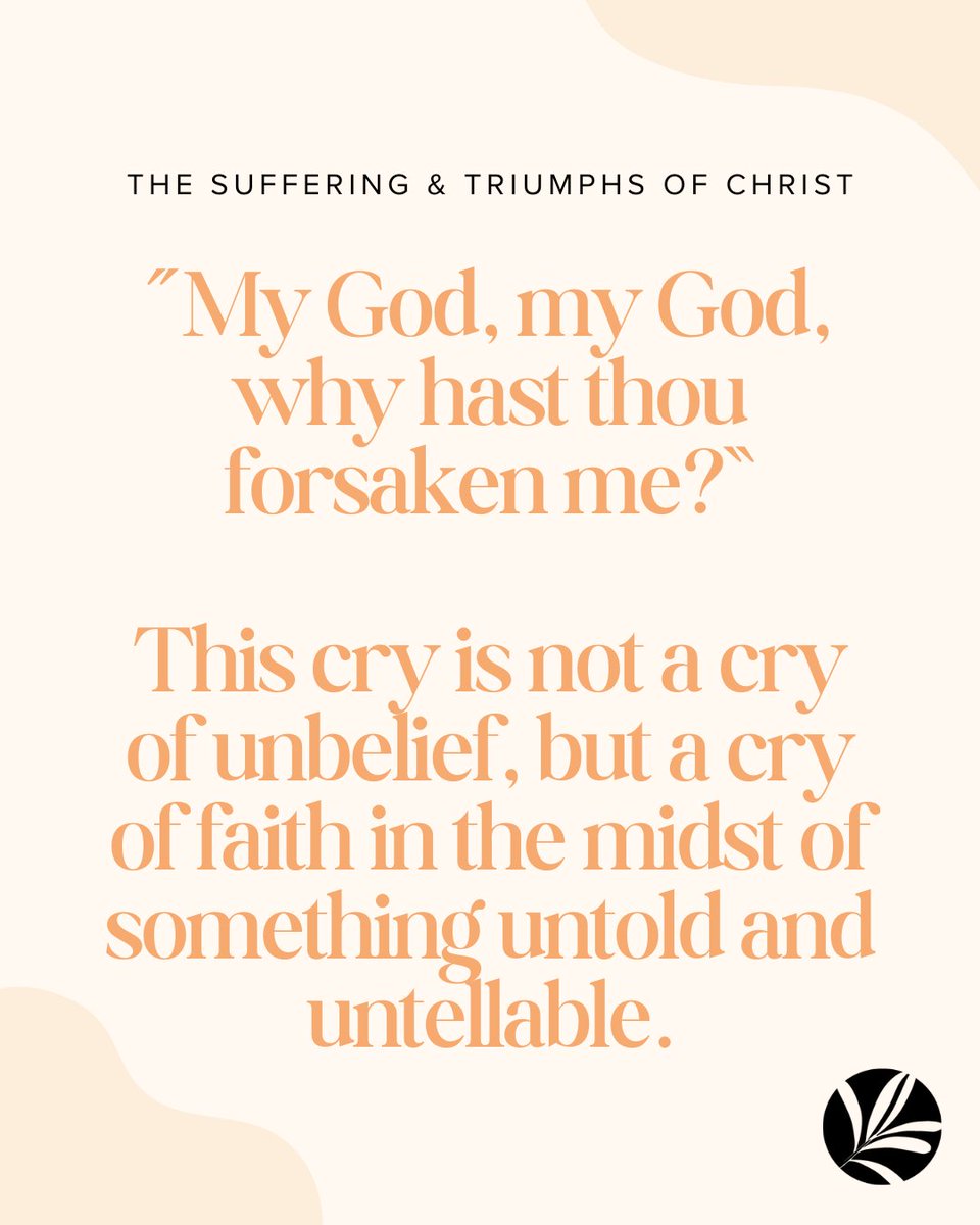 LanceLambertMin's tweet photo. The Suffering and Triumphs of Christ
Lance Lambert

Click here to listen: https://t.co/3e9axiO2c1.

“My God, my God, why hast thou forsaken me?”
This cry is not a cry of unbelief, but a cry of faith in the midst of something untold and untellable. https://t.co/jYF5E8tYUh