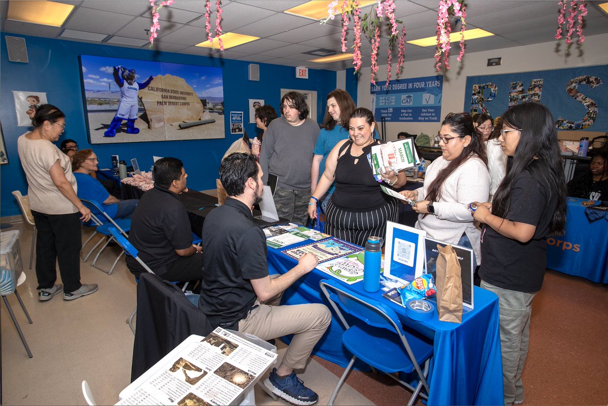 CSUSBAdmissions's tweet image. Over 150 attendees joined us for #ChooseCSUSB Day at the Palm Desert Campus on March 29! 💙🎓 Many students officially committed to becoming Coyotes this fall 🐺

Big thanks to everyone who made it unforgettable!

🔗 Learn more: csusb.edu/inside/article…