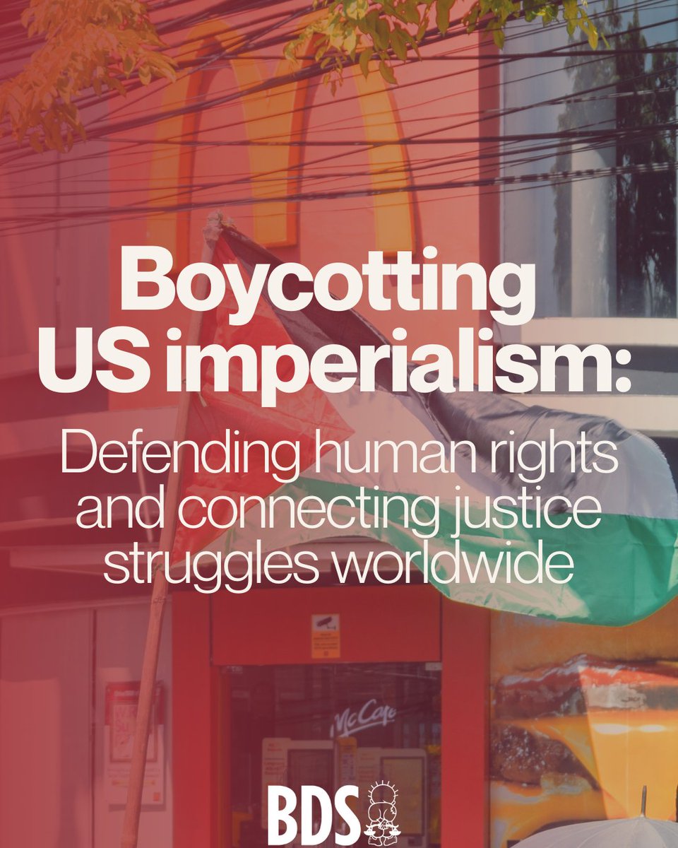BDSmovement's tweet photo. The recent surge in boycott and divestment campaigns targeting US companies is a chance to connect struggles. 

Join us and stand against colonialism, racist supremacy and the denial of rights in all its forms, whether in Palestine or beyond. https://t.co/FhciGclI4u