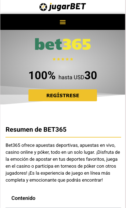 ApostamosES's tweet photo. Actualizamos la reseña de Bet365 en Jugarbet :) https://t.co/dxv1z56LUV