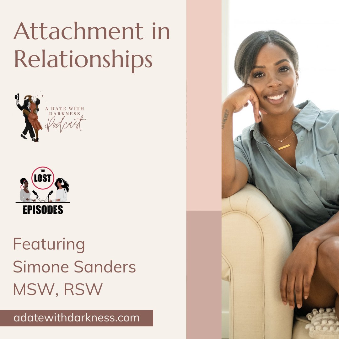 ADateWDarkness's tweet photo. Welcome to the sixth episode of the series “The Lost Episodes”. In this heartfelt episode, Simone shares her journey into therapy, driven by the need for more representation.  #Podcast #AttachmentInRelationships #TherapyJourneys #drnataliejonespsydlpcc #adatewithdarkness https://t.co/lwWYrgWAfz