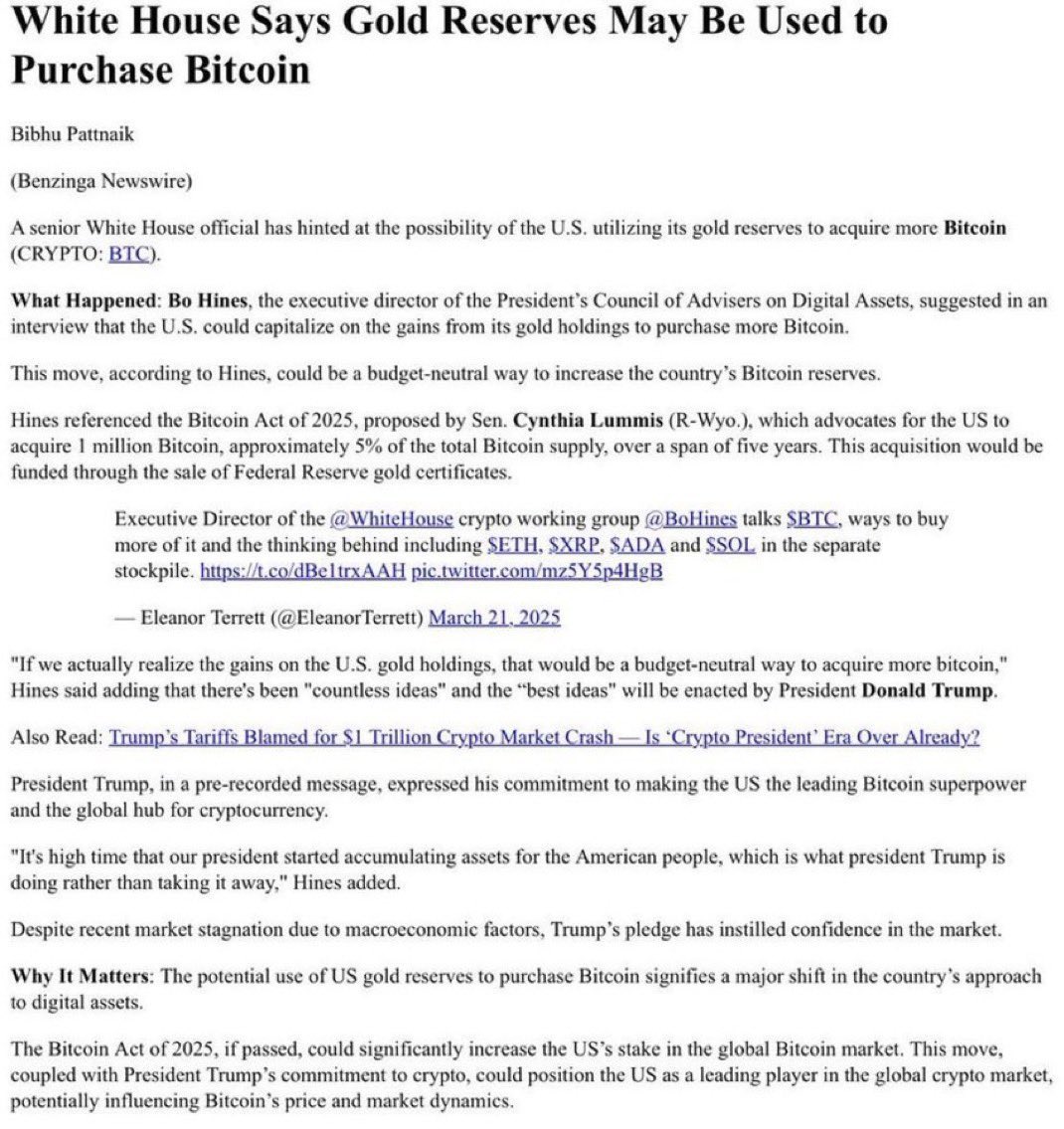 Rev3alTech's tweet image. 🇺🇸 JUST IN: THE USA MAY SELL SOME OF IT’S GOLD SUPPLY TO BUY BITCOIN