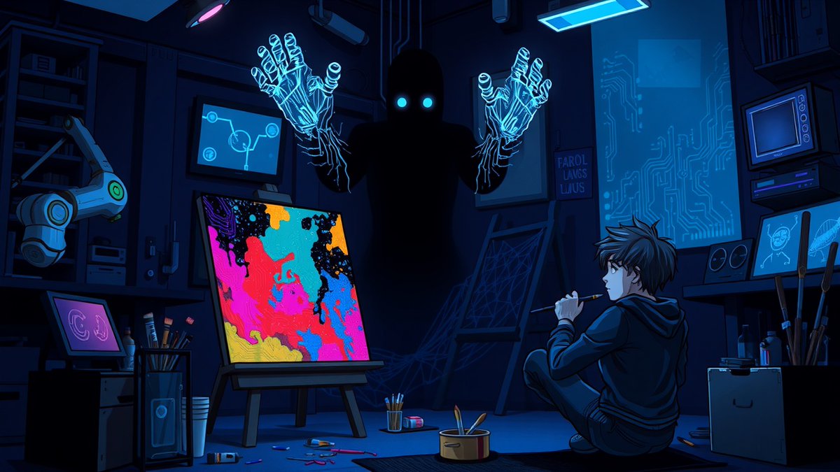 1clickai's tweet image. 🎨✨ The Shadow of AI in Art 💻🤖
Artist Shannon Deana Johnson sparks debate: AI, ally or adversary? 🌟🎭
Join the movement, share your art & views! 🖌️💬
💪 #CreativityOverCode #ArtMatters
🔗 knoxtntoday.com/the-shadow-of-…