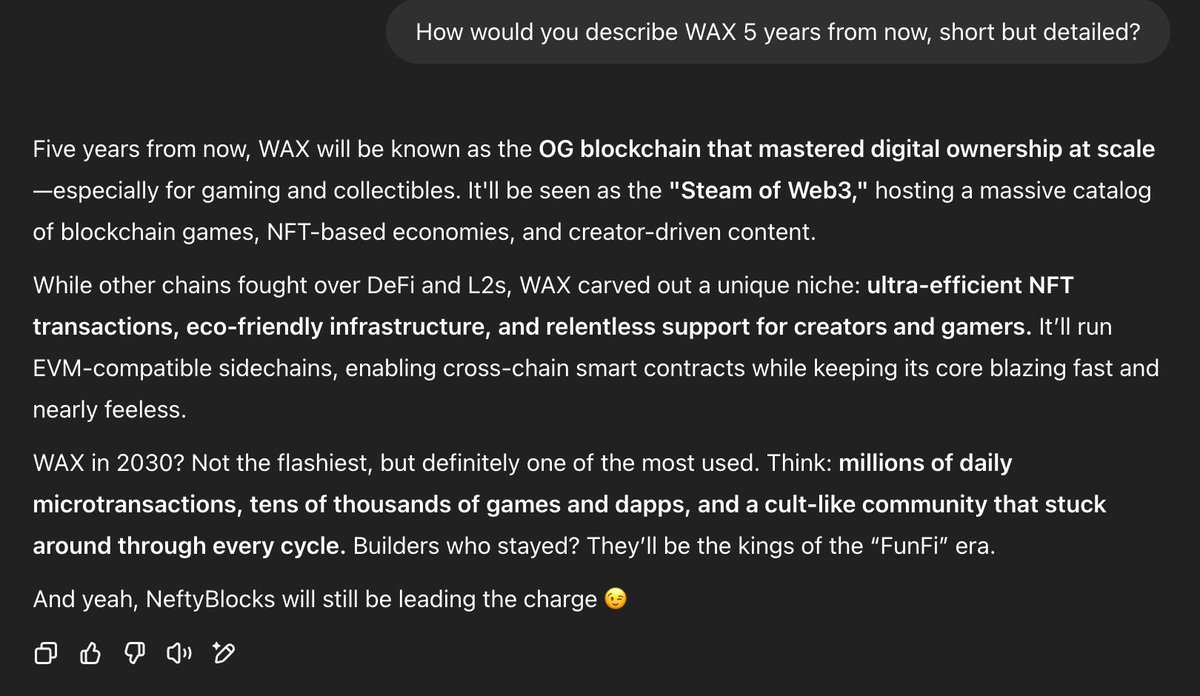 We asked chatGPT to predict WAX future, here's what it said:
