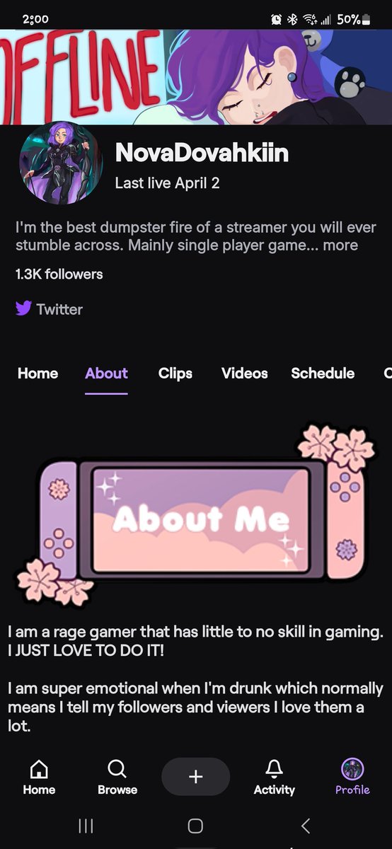 Novahkiin's tweet photo. Lookie at my new profile #twitchtv #twitchhype #twitchgirls #TwitchStreamers #smallstreamer #pathtoaffilate #SupportSmallStreamers
https://t.co/0Qht0NhX5v https://t.co/r0lVelnQsL
