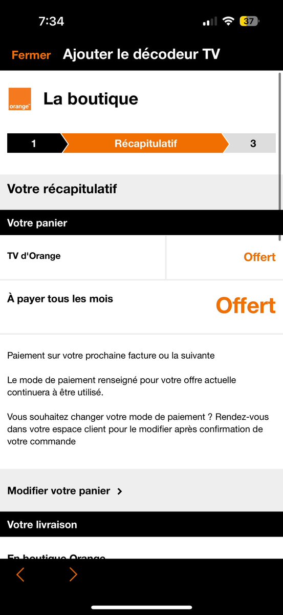 moictheau's tweet photo. Dites voir @Orange_conseil @Orange_France,
Lors de ma souscription à l’option TV, il était stipulé (comme inscrit ci dessous) que je ne paierais rien chaque mois et que c’était OFFERT 1/2 https://t.co/LdDEAZdmYZ