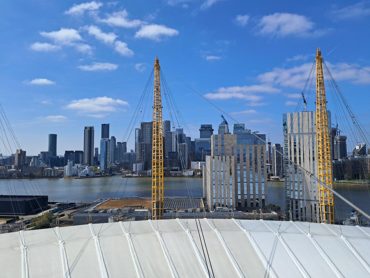 yeoldealbion's tweet photo. Swapped the river Colne for the Thames today! Up and over the O2 - excellent views and lovely sunshine. #gooddayout #somethingdifferent #upattheo2 #landladylovesheights https://t.co/ZHDn2eoaVB