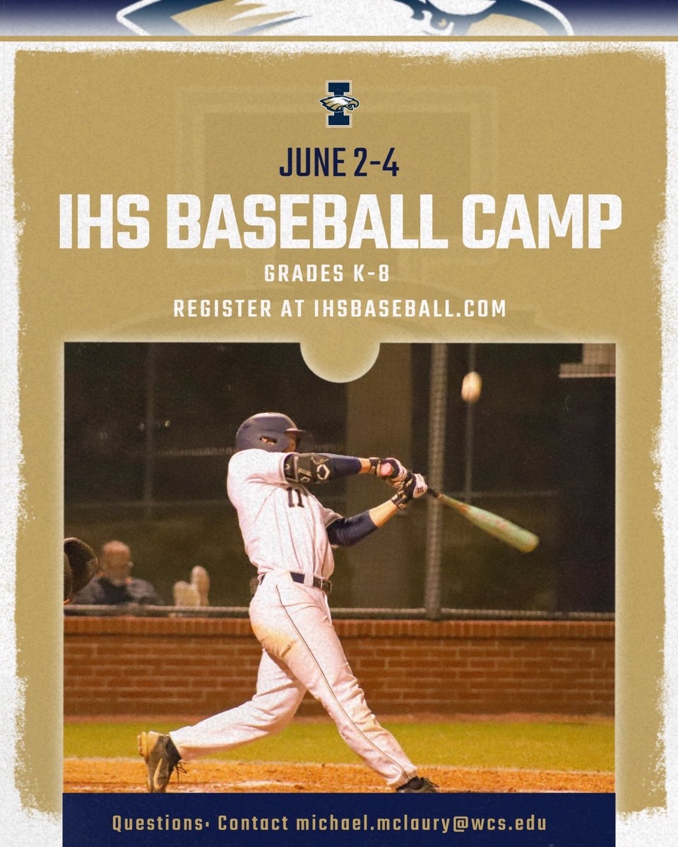 mclaurymike1's tweet image. 2025 Summer Baseball Camp Set
Register at ihsbaseball.com