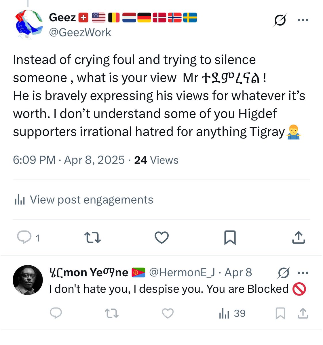 GeezWork's tweet image. This dinosaur  @HermonE_J  blocked me for simply pointing out his hypocrisy 😂