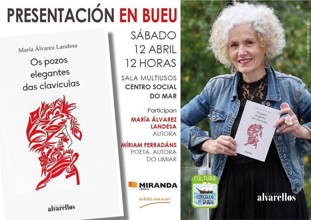 AELG (@aelg) on Twitter photo Bueu: presentación de Os pozos elegantes das clavículas, de María Álvarez Landesa: axendacultural.aelg.gal/2025/04/11/bue… <a href="/alvarellos_ed/">Alvarellos Editora</a> <a href="/LibreriaMiranda/">LIBRERÍA MIRANDA</a> <a href="/ConcellodeBueu/">Concello de Bueu</a> Bueu: presentación de Os pozos elegantes das clavículas, de María Álvarez Landesa: axendacultural.aelg.gal/2025/04/11/bue… <a href="/alvarellos_ed/">Alvarellos Editora</a> <a href="/LibreriaMiranda/">LIBRERÍA MIRANDA</a> <a href="/ConcellodeBueu/">Concello de Bueu</a>