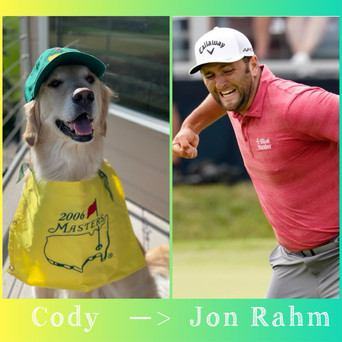 docsanley's tweet photo. @JonRahmOfficial @sanleye puppy #CodyCaddie teamed up with you in @CogsDogs DoggieMasters Tournament 
We’re #1 #GoTeam https://t.co/Ri3K5cxvPl