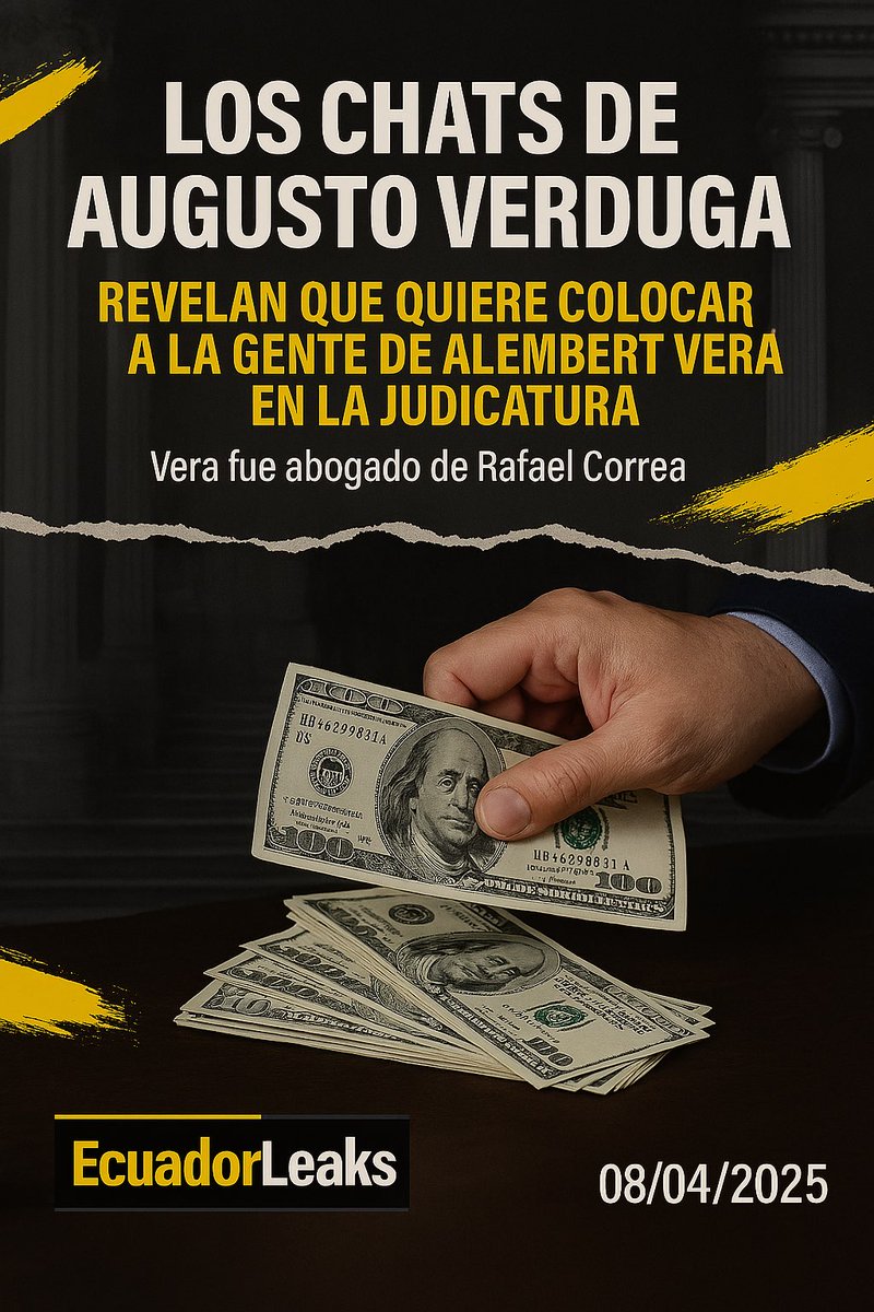 LexcorpM's tweet photo. 🚨 ¡ESCÁNDALO EN LA JUDICATURA! 🚨 En los chats filtrados, VERDUGA confiesa q quieren reemplazar a funcionarios con gente de ALEMBERT VERA, el ab de Correa. 👀 “Ahora tú tienes la oportunidad de poner veinte más…" No más corrupción🔁 #CorrupciónRC #TráficoDeInfluencias #YaBasta https://t.co/g49gAQIDWv