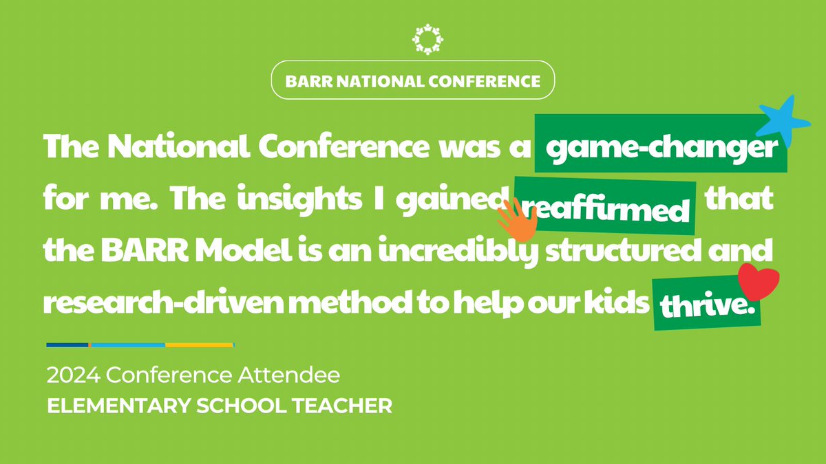 BARR hosts the National Conference each year to provide professional development, quality keynotes — and a supportive community for teachers and administrators committed to student success. All the ☀️ is just a bonus! 
Connect with us and register at barrcenter.org/events/2025-ba…