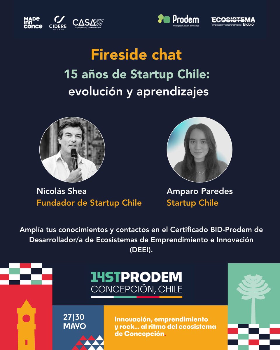 🔥 Fireside Chat: 15 años de Startup Chile

 ¿Cómo ha cambiado el modelo de apoyo a startups en la región? ¿Qué lecciones pueden aplicar otros ecosistemas? 

🗓️ ¡Cierre de inscripciones: 2 de mayo!
🔗 es.surveymonkey.com/r/14STDEEIConce