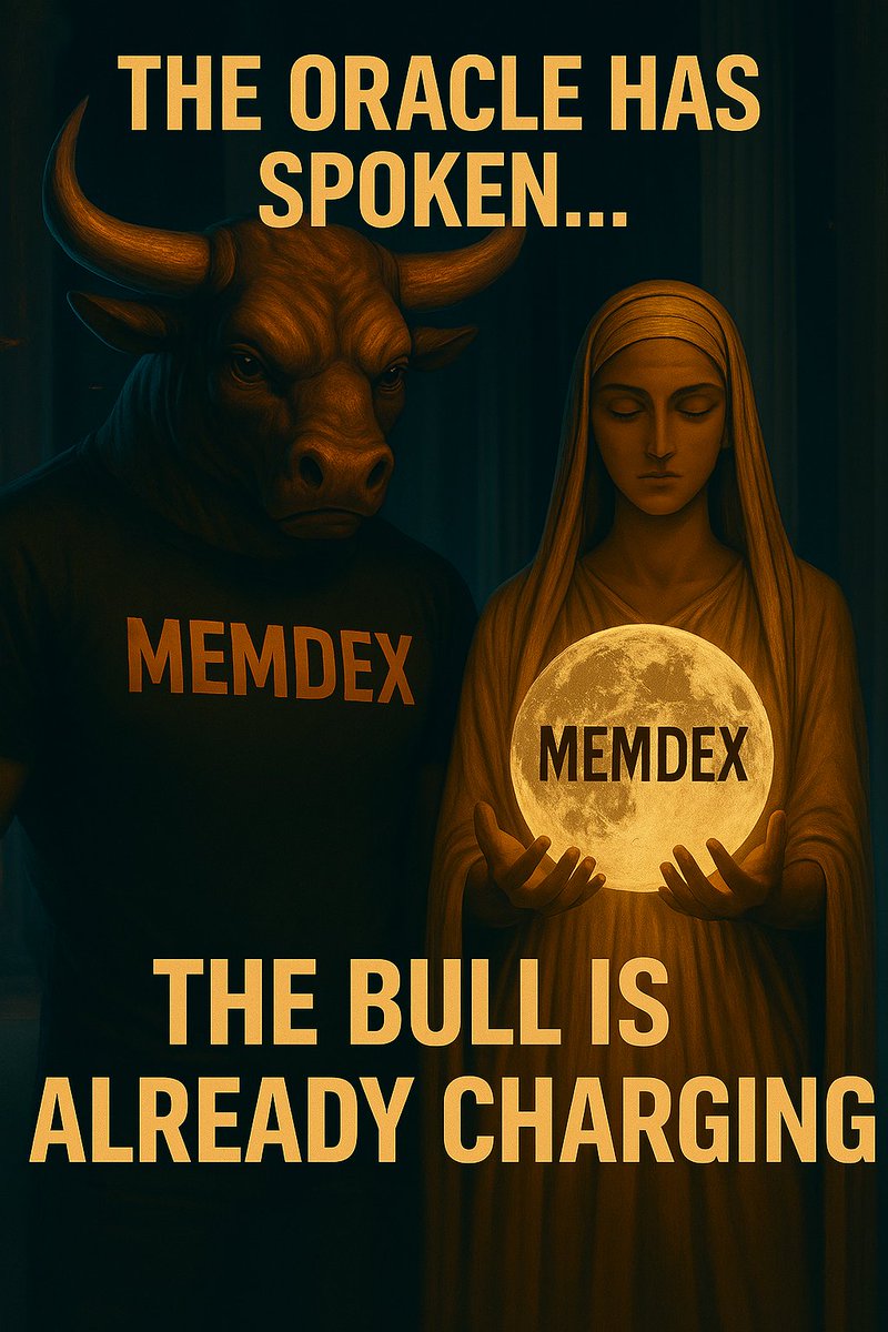 richiemulder's tweet photo. @MemdexSociety 📉 Tariffs. Trump. Markets melting.
Everyone’s panicking...
But $MEMDEX? Calm. Focused.
🔮 The Oracle has spoken.
🐂 The bull is already charging.

$MDF is coming — a memecoin ETF for the chaos-resistant.
Smarter bags. Stronger moves. Stronger community
Adapt or get left.
#MEMDEX #MDF #Solana #Crypto #Trump #TradeWar #Next1000x #ETF