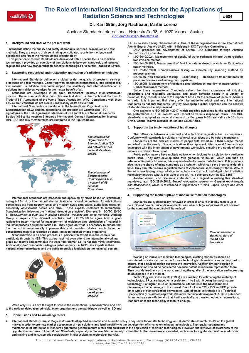 KarlGrn's tweet image. Day before last day of #ICARST2025 International Conference on Applications of Radiation Science &amp;amp; Technology, at @iaeaorg in Vienna, Austria. Many Thanks to the organizing committee for your great support &amp;amp; recognition of what we Austrian #Standard as ISO member doing.