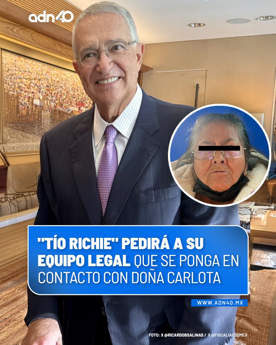 adn40 (@adn40) on Twitter photo El "Tío Richie" (<a href="/RicardoBSalinas/">Don Ricardo Salinas Pliego</a>) aseguró que le pedirá a su equipo legal que se ponga en contacto con Doña Carlota, la mujer que le disparó a los invasores de su casa en Chalco 🔴
🗣️"Debemos y tenemos el derecho de defender nuestra propiedad y a nuestras familias", escribió El "Tío Richie" (<a href="/RicardoBSalinas/">Don Ricardo Salinas Pliego</a>) aseguró que le pedirá a su equipo legal que se ponga en contacto con Doña Carlota, la mujer que le disparó a los invasores de su casa en Chalco 🔴
🗣️"Debemos y tenemos el derecho de defender nuestra propiedad y a nuestras familias", escribió
