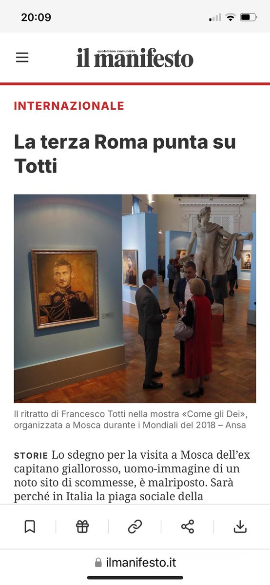 Una foto della mia mostra “Come gli dei” del 2018 a San Pietroburgo sul <a href="/ilmanifesto/">il manifesto</a> . ilmanifesto.it/la-terza-roma-…