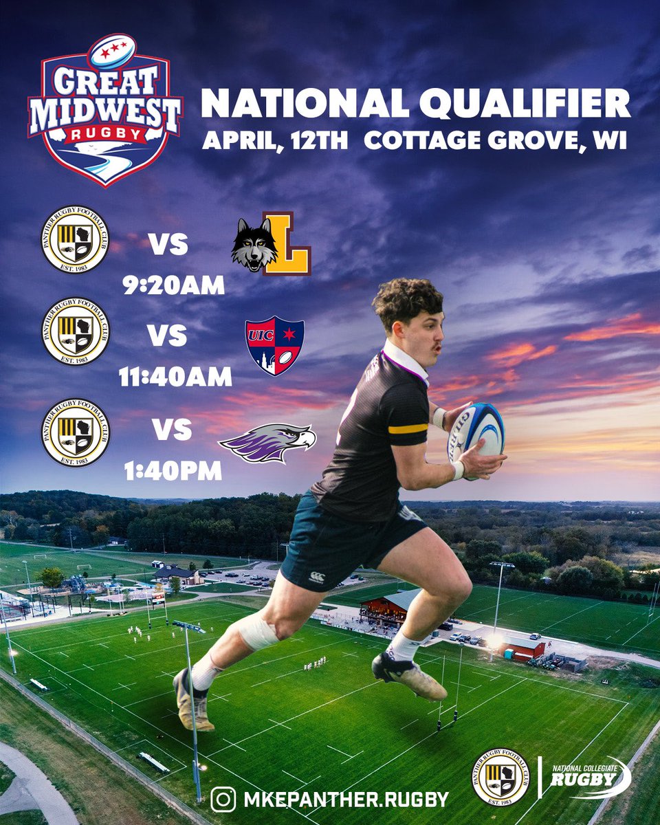THIS WEEKEND the Panthers are headed to Cottage Grove to compete at the beautiful Wisco Rugby Complex in the Great Midwest 7s National Qualifier! They’re battling for a chance to advance to Nationals in Maryland. Stay tuned for updates and all the action throughout the weekend!
