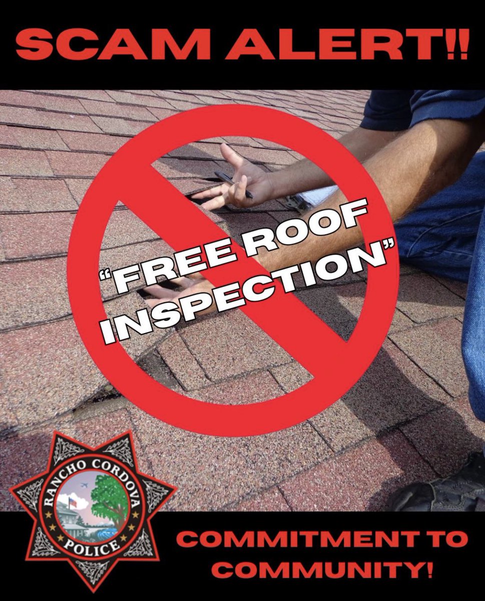 With spring upon us, new scams are on the rise! This time, a “free roofing inspection” scam is out and about! 😡Please check our other social media sites for further information on the scam to keep yourself safe!👮🏽‍♂️